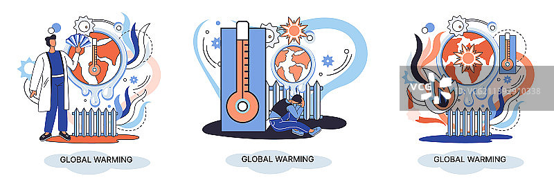 全球变暖的隐喻：人类与气候变化图片素材