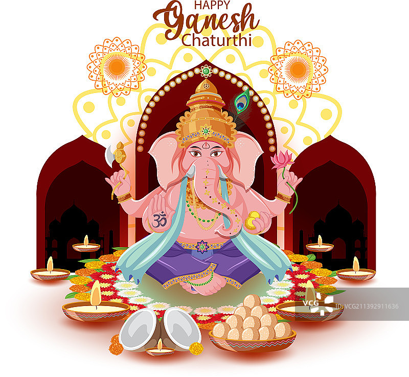 Ganesh Chaturthi节海报图片素材