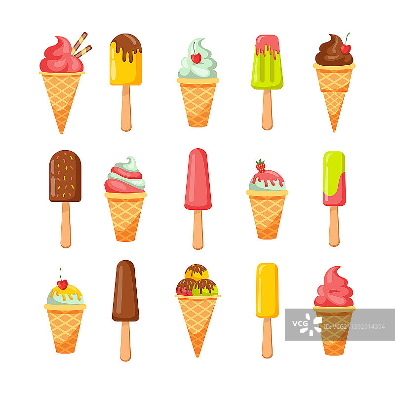 冰淇淋卡通夏季牛奶冰淇淋图片素材