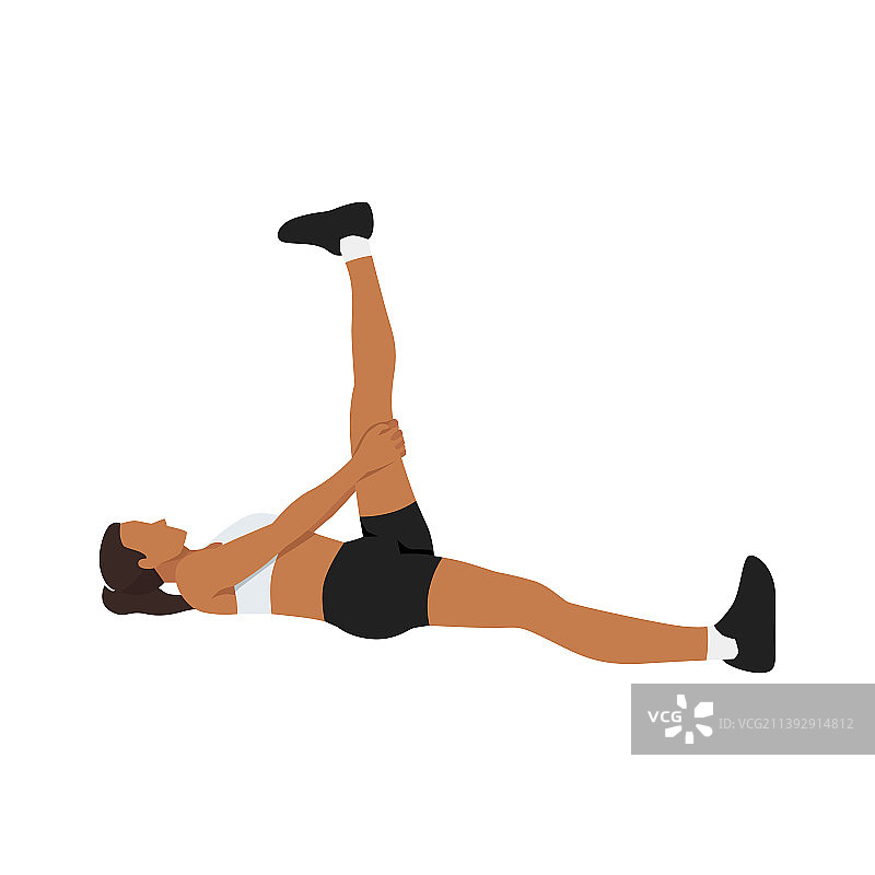 女子进行腿筋拉伸运动图片素材
