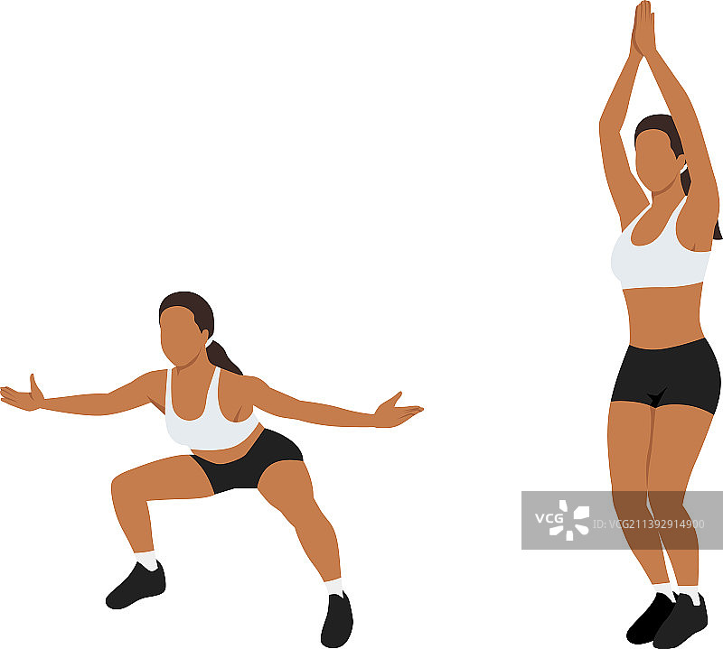 女人做开合跳运动图片素材