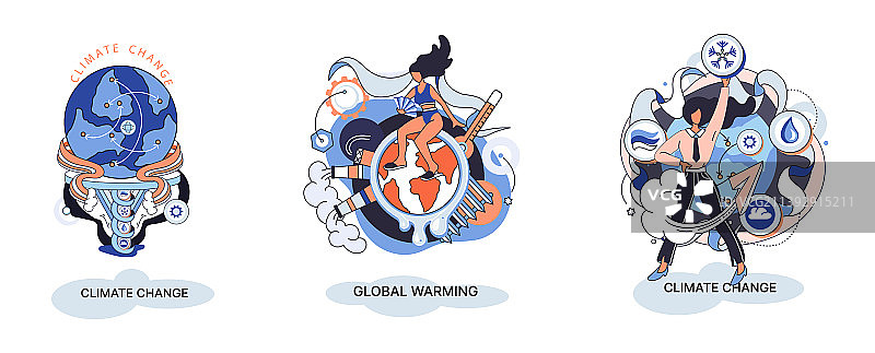 全球变暖的隐喻：人类与气候变化图片素材