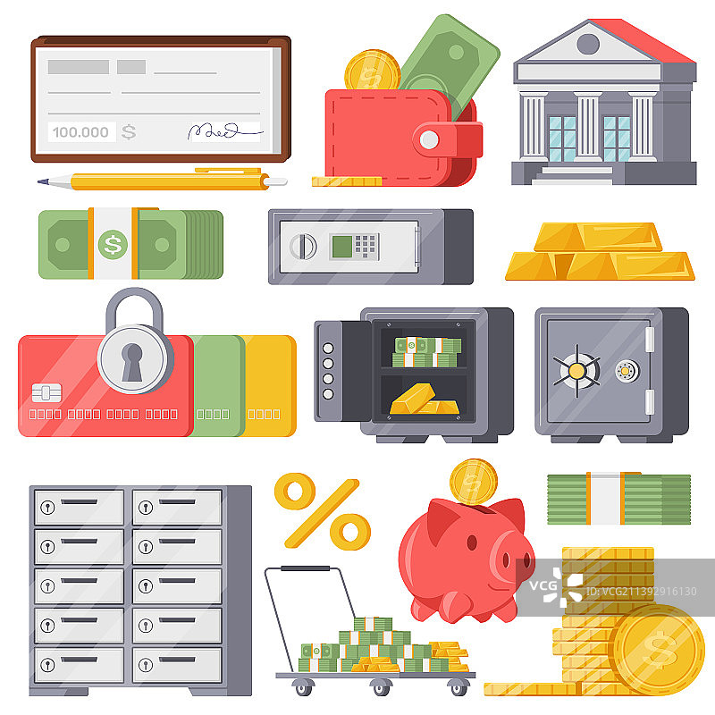 银行金融卡通2.5D素材图片素材