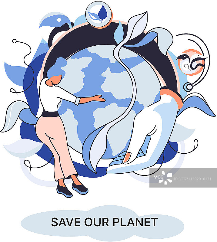 拯救地球：生态隐喻，地球日图片素材