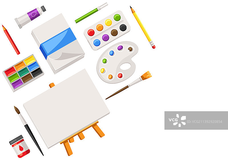 绘画工具和材料艺术背景图片素材
