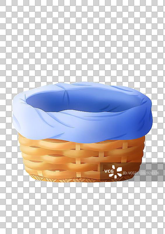 蓝色布竹编花篮图片素材