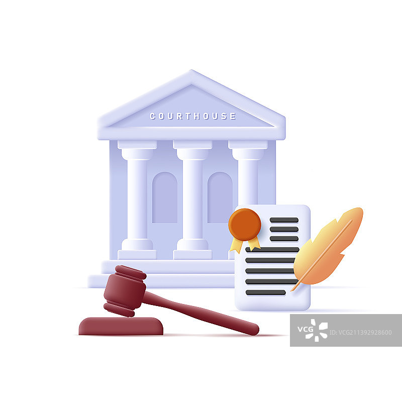 包含文件的法院大楼网页数字图标图片素材
