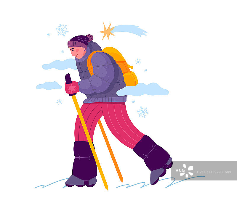 冬季徒步旅行图片素材