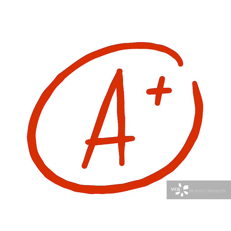 红色A+等级优秀测试图片素材