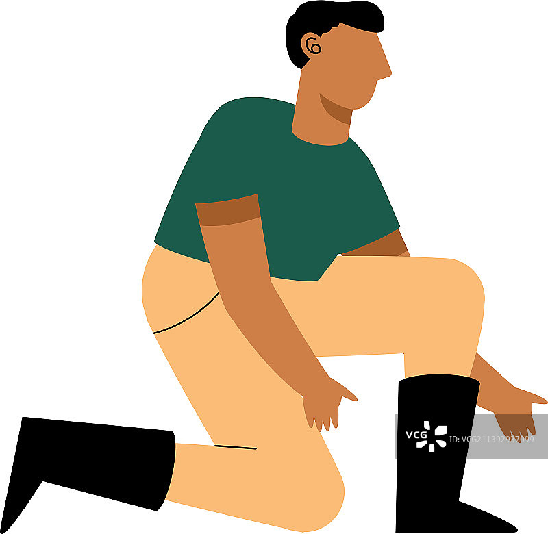 跪姿的男农民图片素材