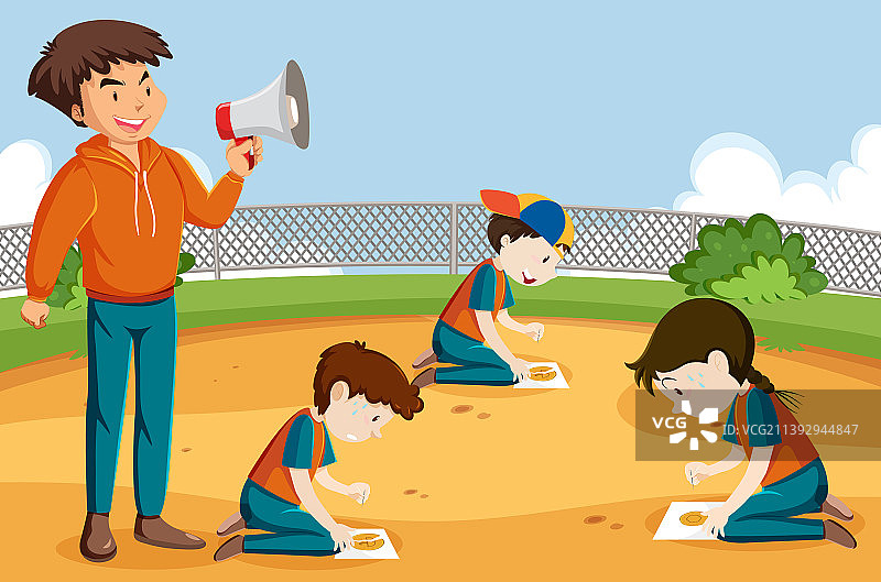 孩子们玩刮刮乐焦糖饼图片素材