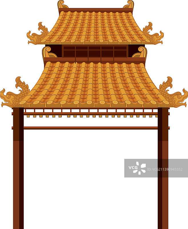 白色背景上的中国传统建筑图片素材