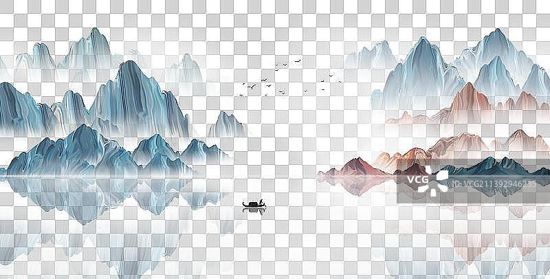 中国风节气山水风景插画背景图片素材