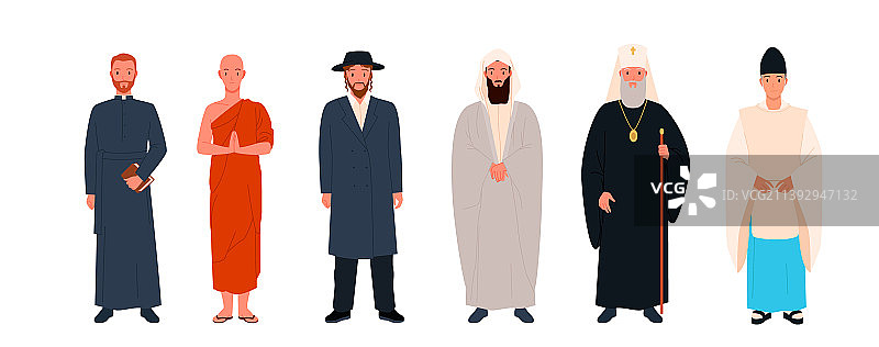一套不同的宗教神职人员图片素材