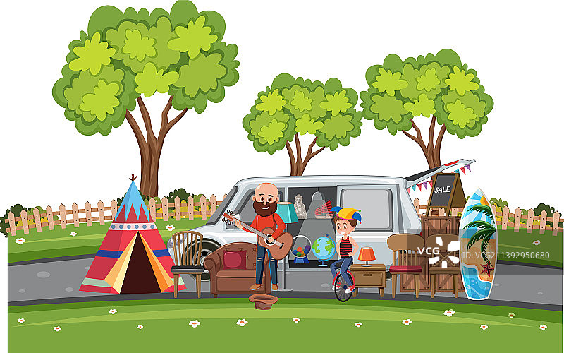 公园里表演的人们图片素材