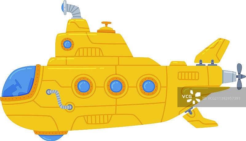 水下黄色潜水艇图片素材