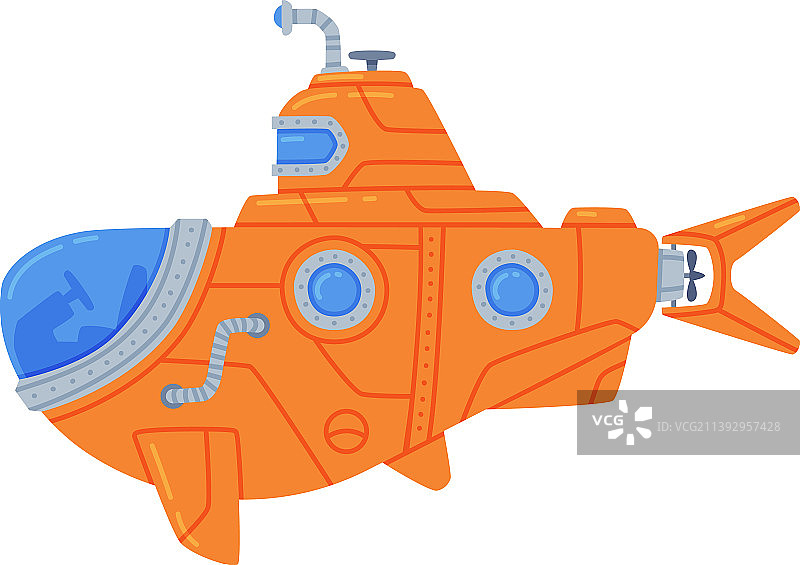 水下红色潜水艇图片素材