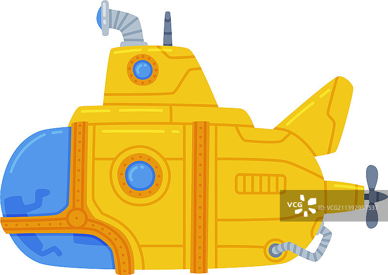 水下黄色潜水艇图片素材