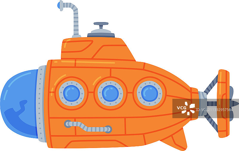 水下红色潜水艇图片素材