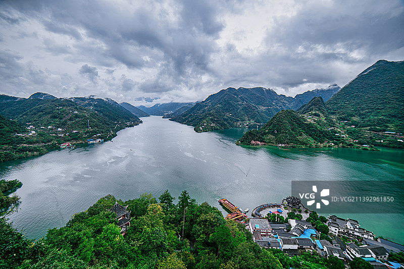 湖北宜昌清江画廊风景区，国家5A级景区图片素材
