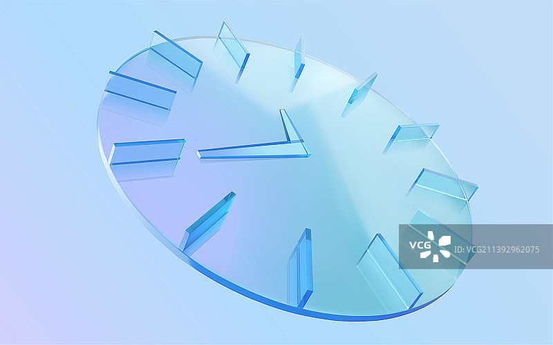 淡蓝色亚克力透明时钟元素图片素材