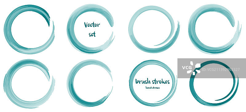 水彩风格圆形笔触合集图片素材