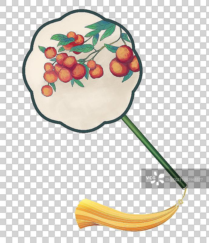 古风国潮仕女配饰元素团扇图片素材