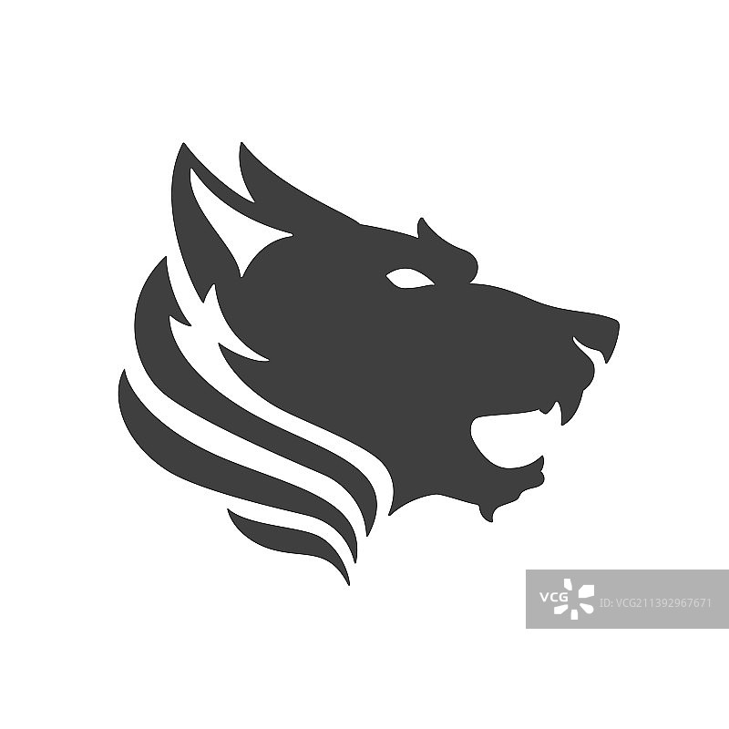 狼脸logo标志吉祥物模板图片素材