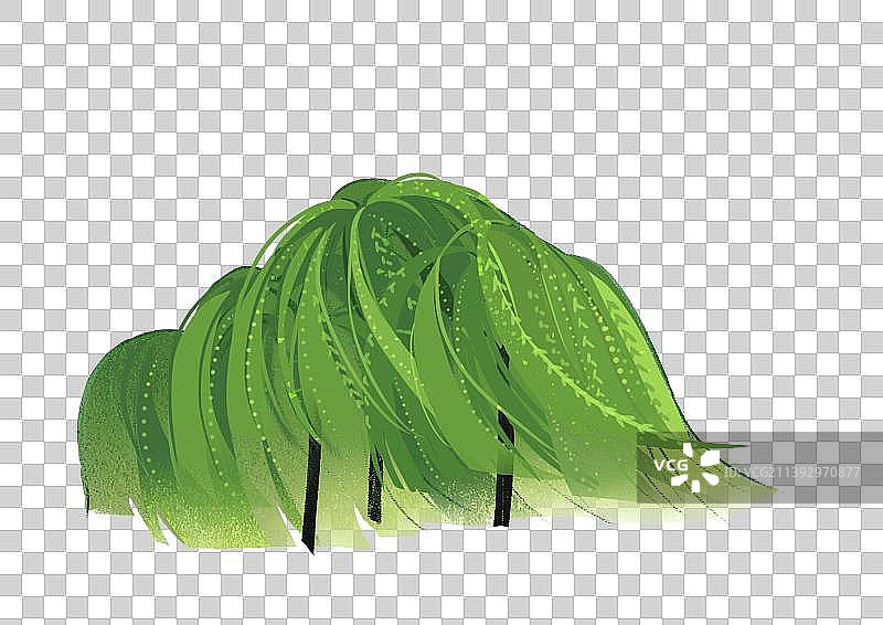 国潮植物场景插画柳树图片素材