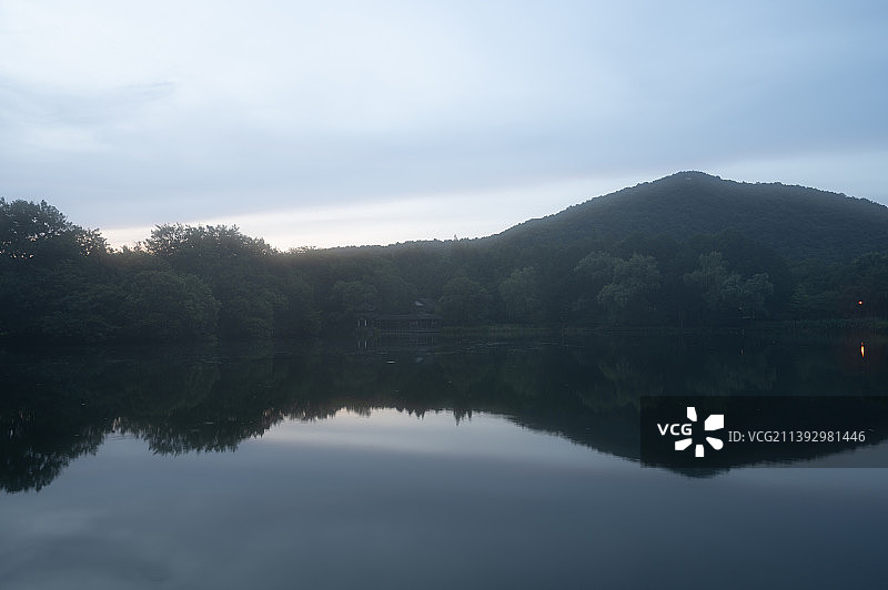 杭州浴鹄湾朝霞图片素材