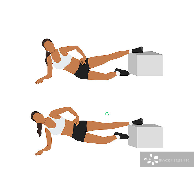 正在做抬高大腿内侧至平板支撑的女人图片素材