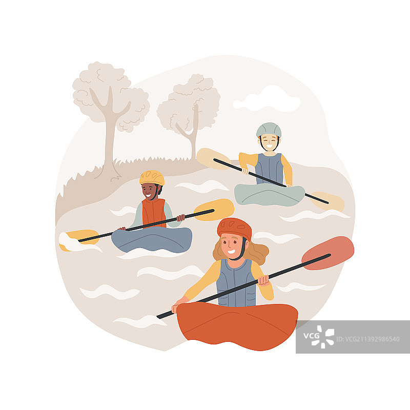 皮划艇露营卡通图片素材