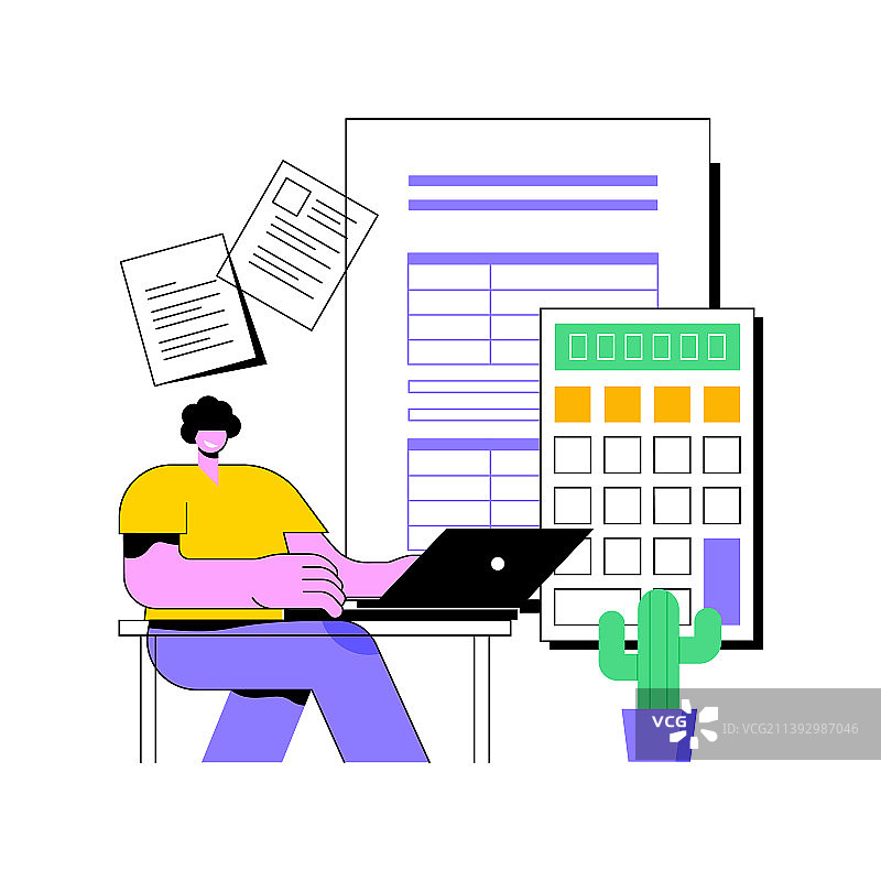 报告你的收入抽象概念图片素材