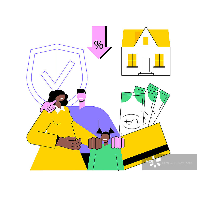 按揭救济计划抽象概念图片素材