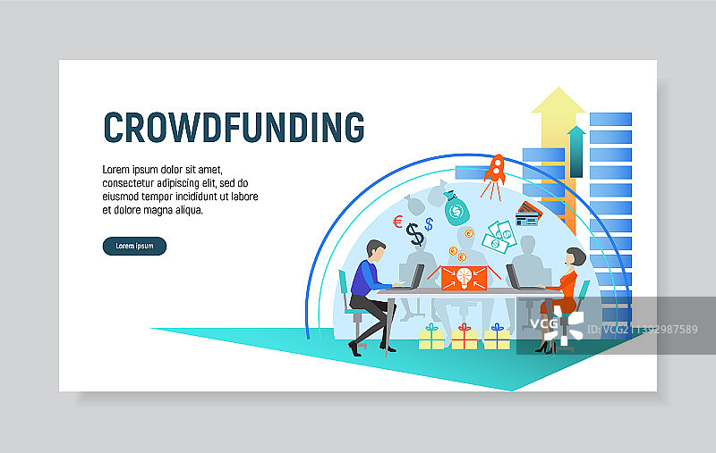 众筹创意网站模板图片素材