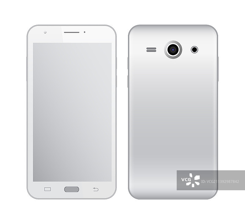 白色智能手机正反面图片素材