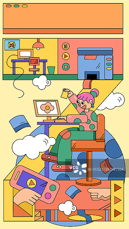 扁平插画工作图片素材