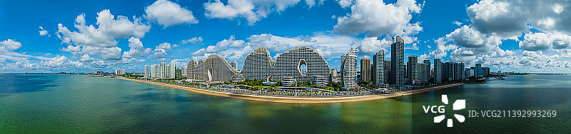 全景航拍北海金滩图片素材