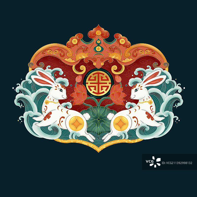 兔年生肖插画图片素材