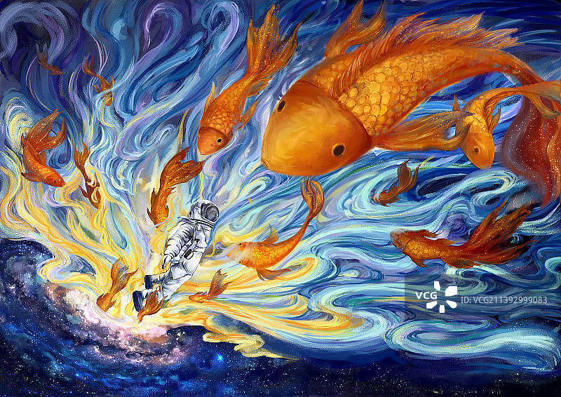 太空海洋幻想类插画图片素材