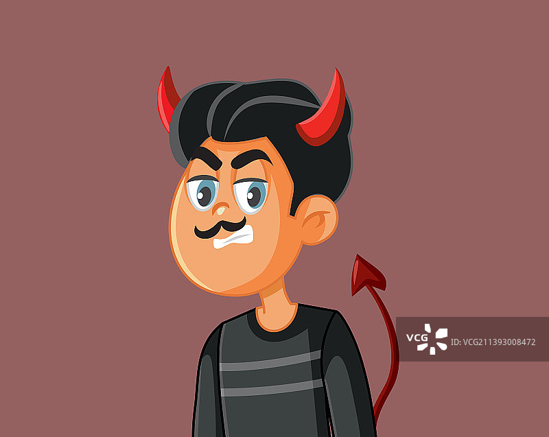 愤怒的邪恶魔鬼男人卡通图片素材