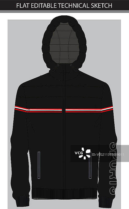 绗缝帽夹克文件图片素材