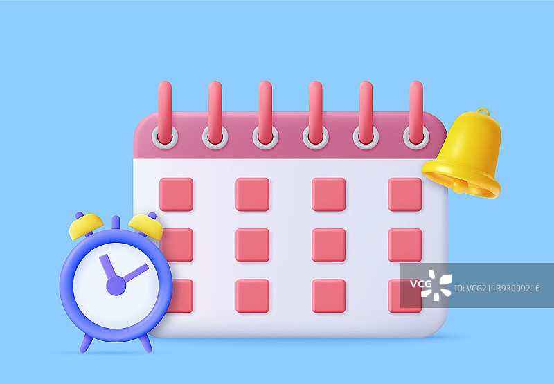 日历中的3D提醒图片素材