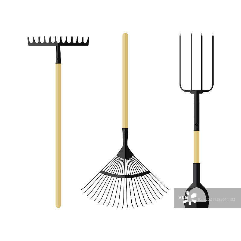耙子和干草叉图片素材