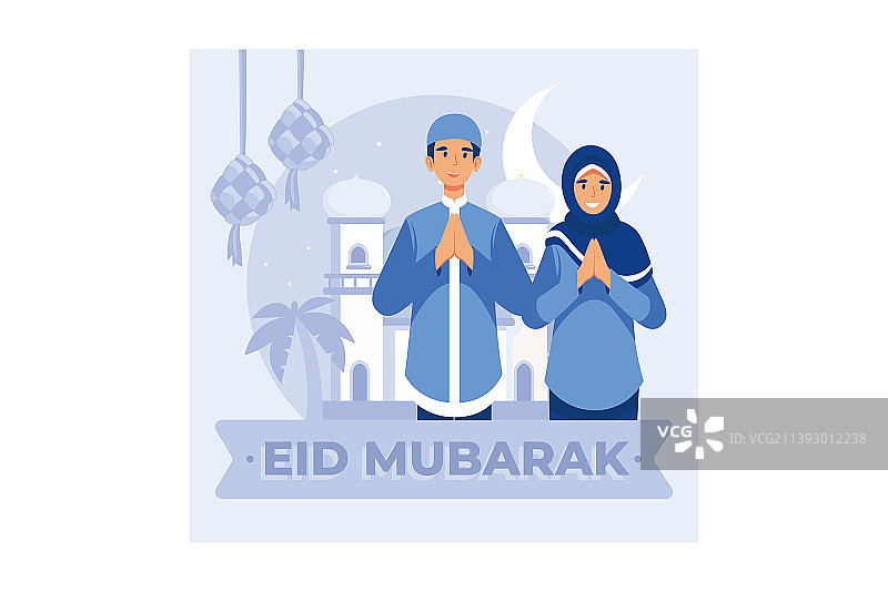 斋月节快乐祝福概念图图片素材