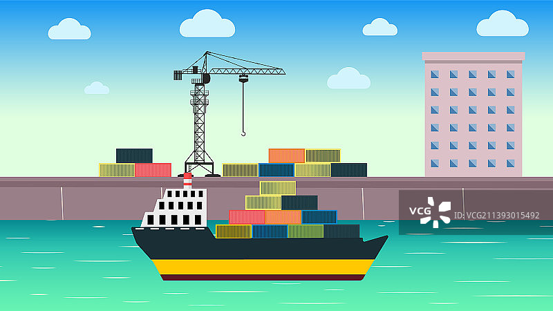 轮船运输货物图片素材