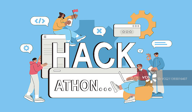 黑客马拉松技术与程序员图形图片素材