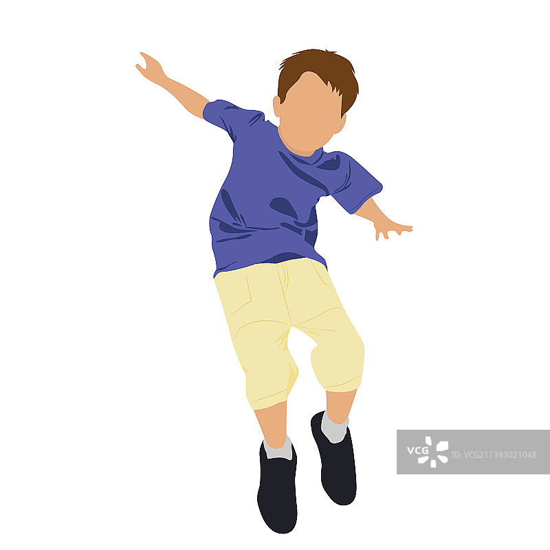 快乐运动跳跃的小男孩图片素材