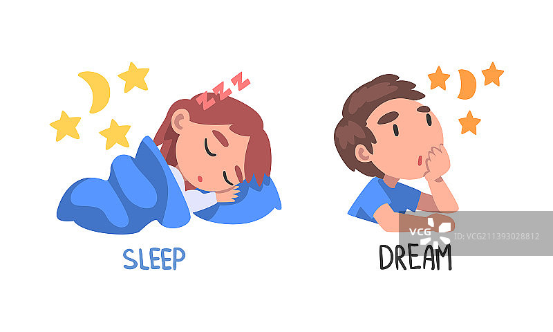 孩子们参加不同的睡眠活动图片素材