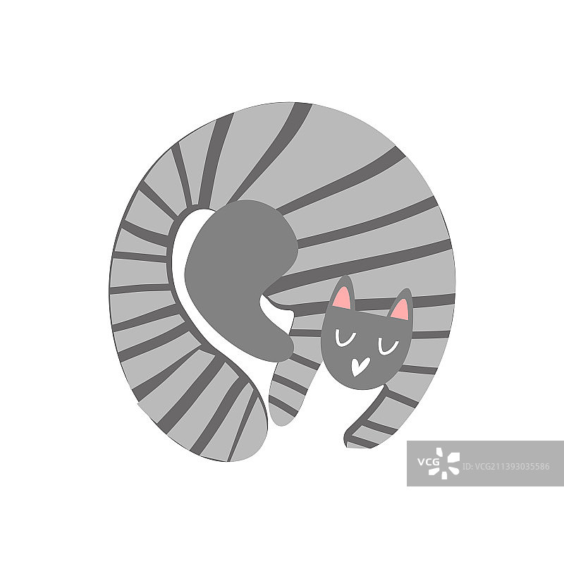 睡觉的条纹猫图片素材